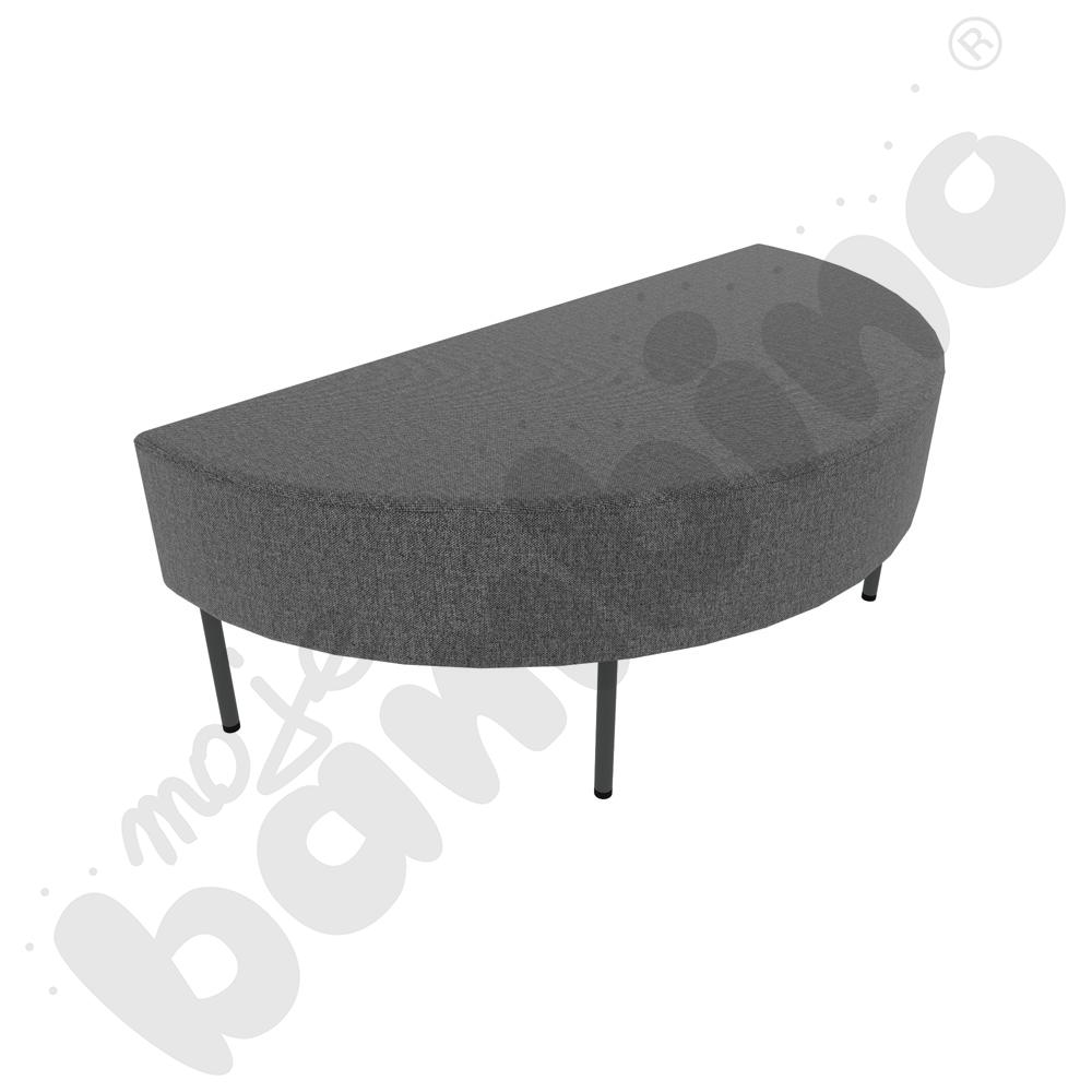 Pufa Versa zaokrąglona 120x60 cm z plastikowymi stopkami, stelaż antracytowy, tkanina RO39