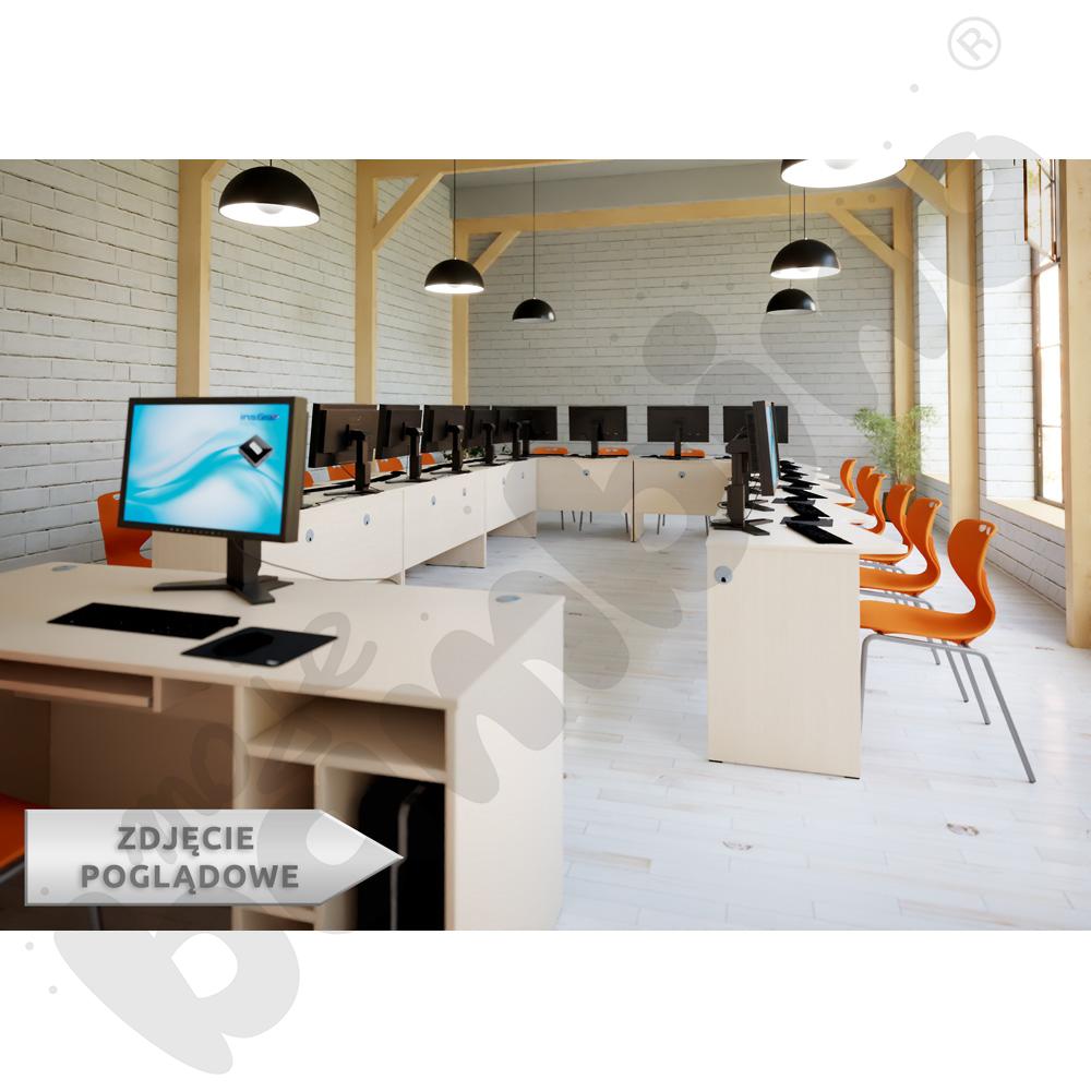 SmartLab – kompleksowa pracownia terminalowa na 24 stanowiska – krzesła pomarańczowe