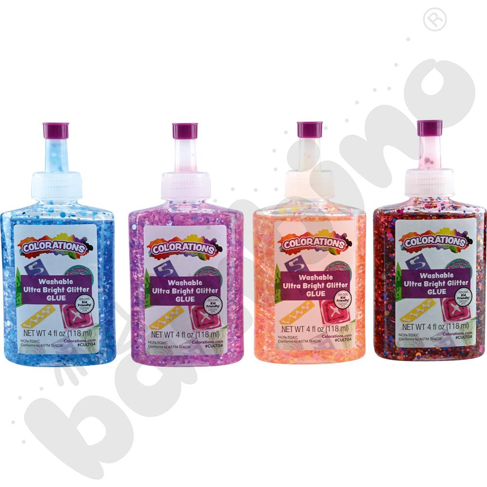 Kleje z brokatem, 4 kolory