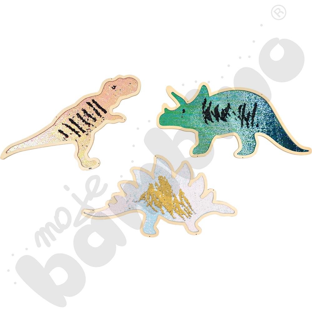 Cekinowe dinozaury, 3 szt.