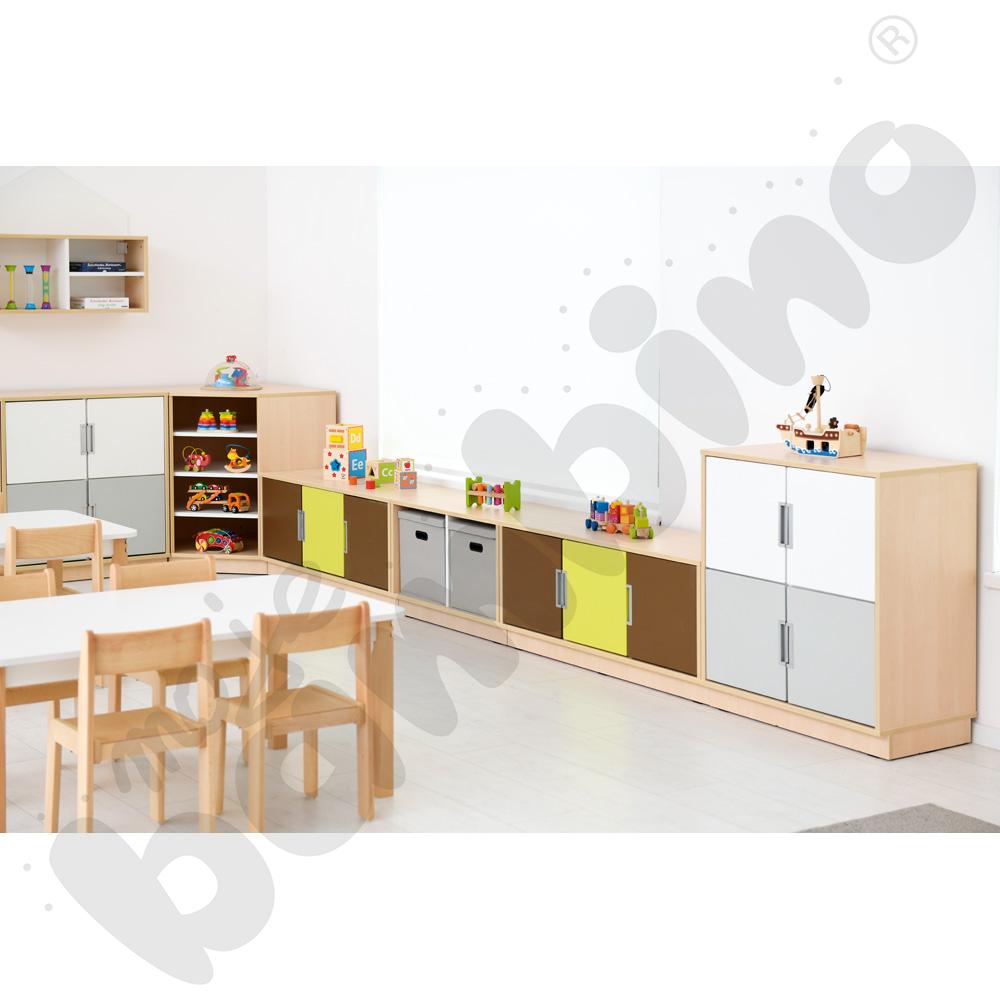 Quadro - szafka S na 6 szuflad na cokole, klon jasny