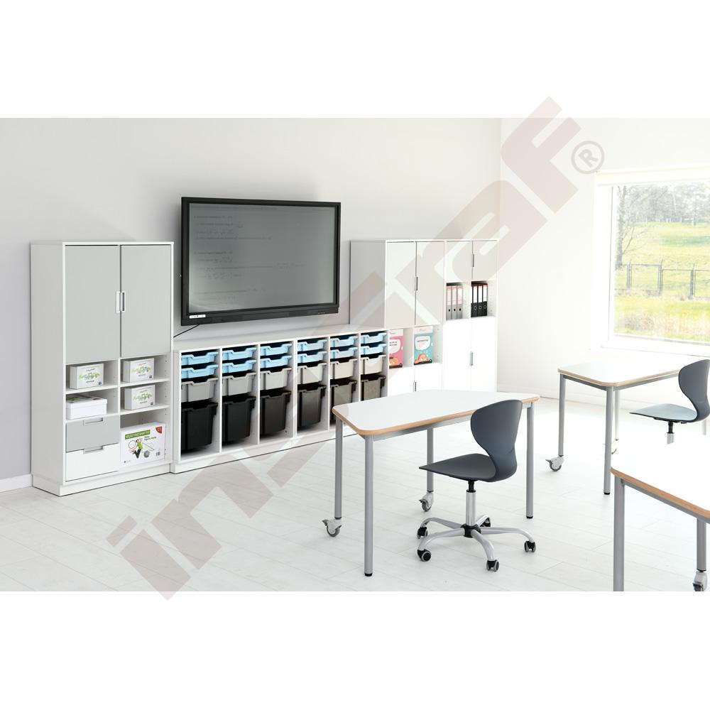 Quadro - skříňka M na plastové zásobníky, se 2 předěly - bílá 