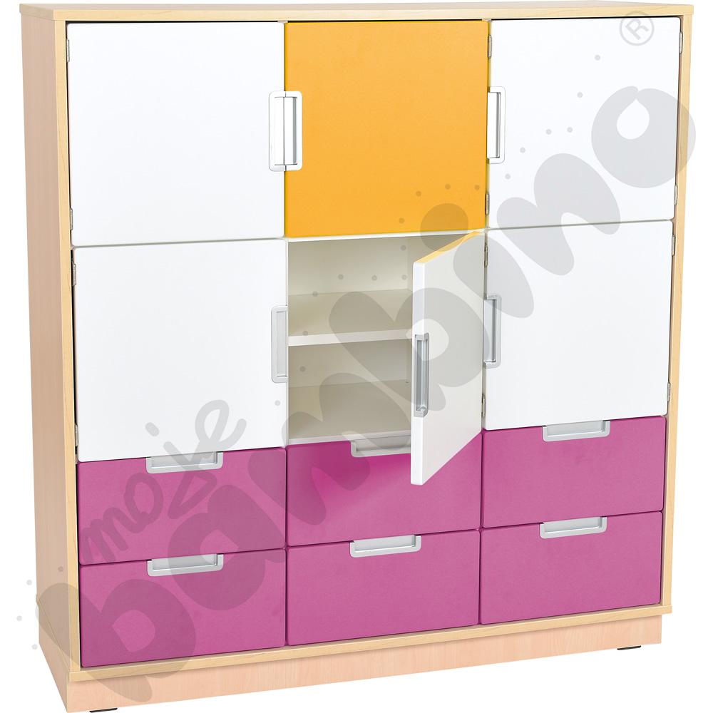 Quadro - regał L z 2 przegrodami i 2 półkami, klon jasny