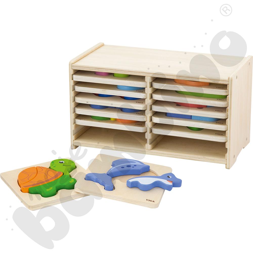 Drewniane układanki - zestaw