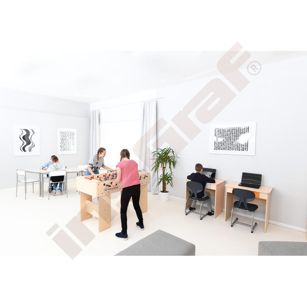 Quadro - psací stůl se širokou zásuvkou - šedý  