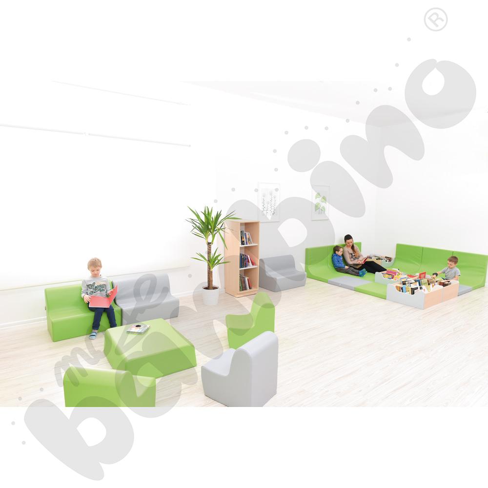 Quadro – szafka słupek L z 2 półkami, klon jasny