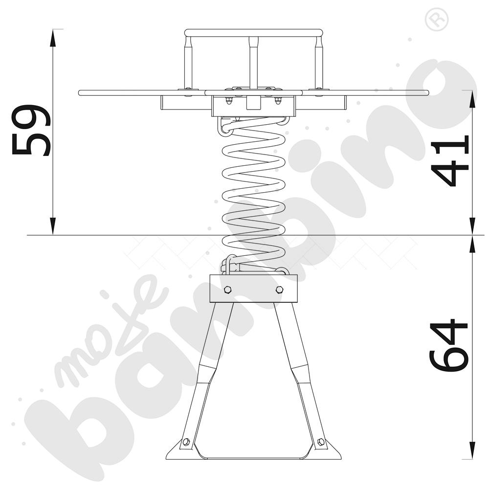 Sprężynowiec Koniczynka na podstawie metalowej