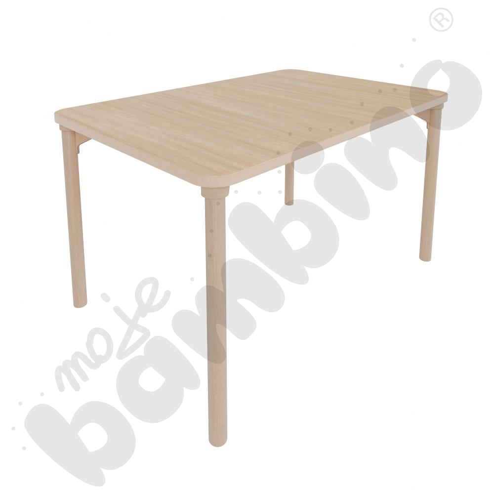 Stół Marcus prostokątny 80 x 120 rozm. 2, stelaż drewniany brzozowy, stopka drewniana, blat klon 375, narożniki zaokrąglone