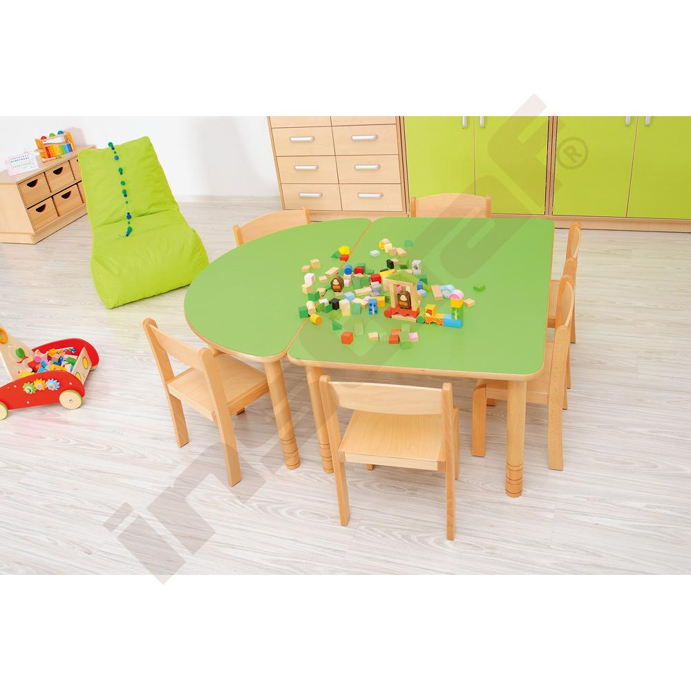 Čtvercový stůl Flexi - zelený - reg. výšky 40 - 58 cm - k židlím 21-35 cm 