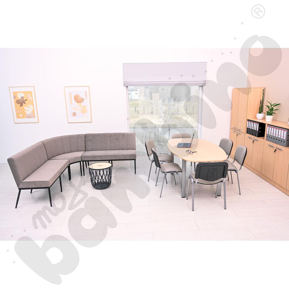 Ławka z oparciem Xena szarobrązowa