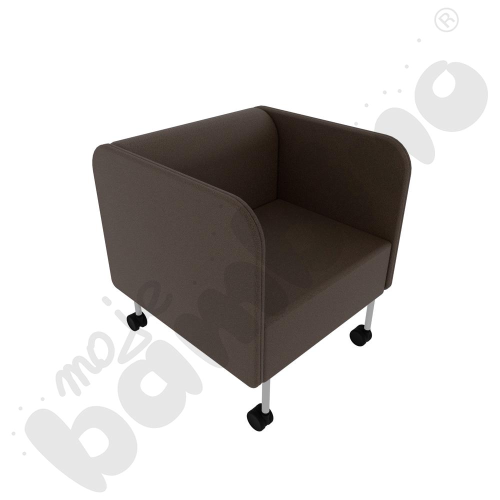 Fotel Versa z kółkami na twardą powierzchnię, stelaż jasnoszary, tkanina BD07