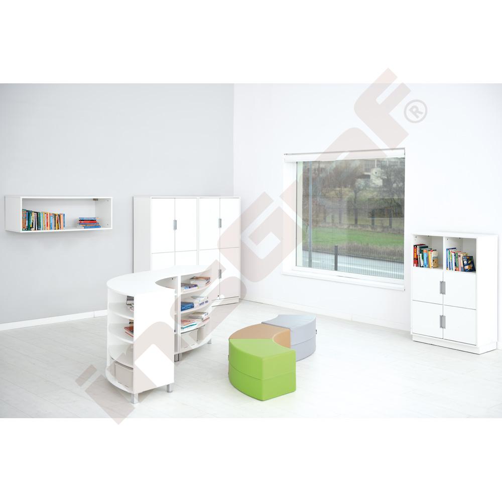 Quadro - skříňka 1/8 kola M na nožkách, bílá 