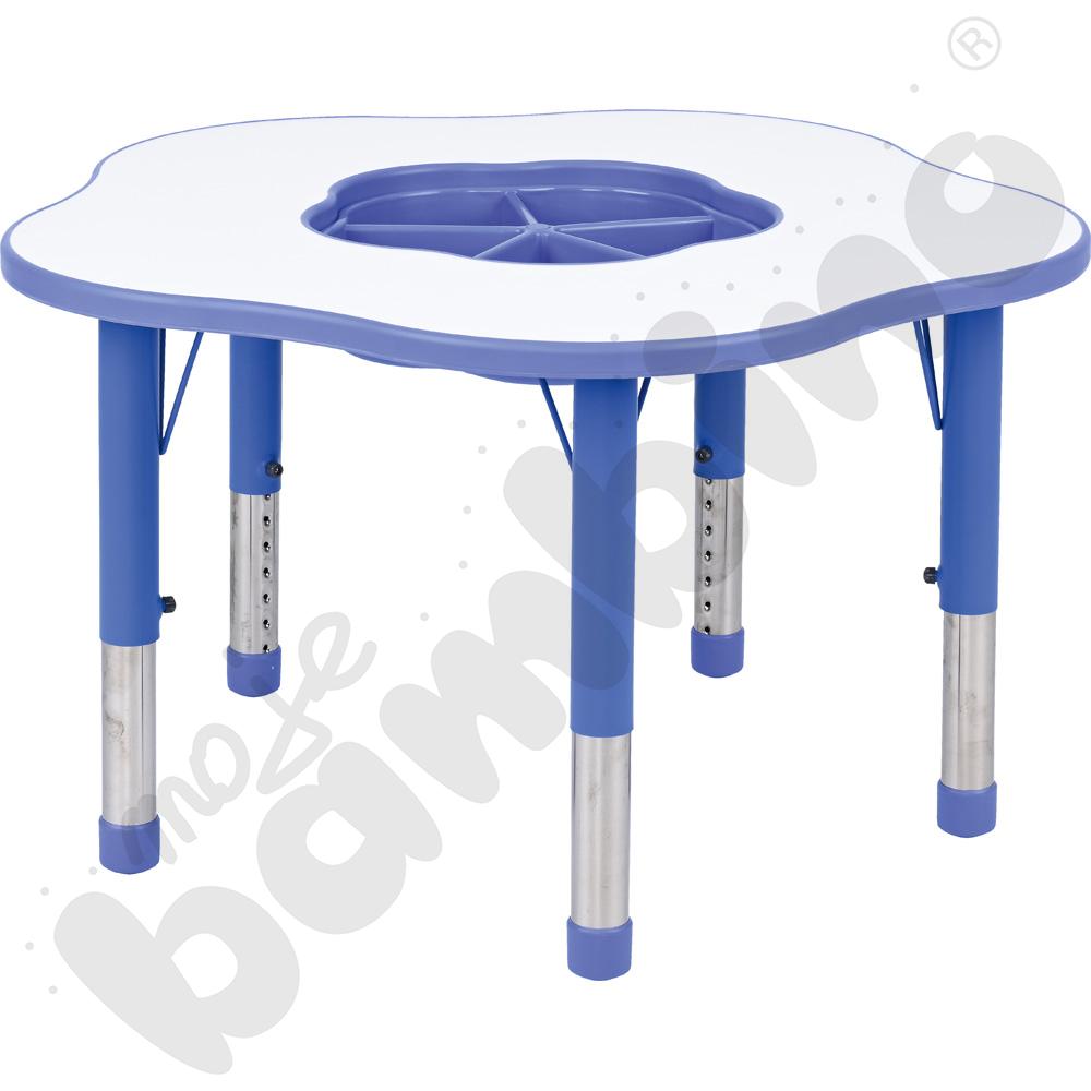 Stolik Pino z organizerem z regulowaną wysokością, rozm. 0-3 – niebieski