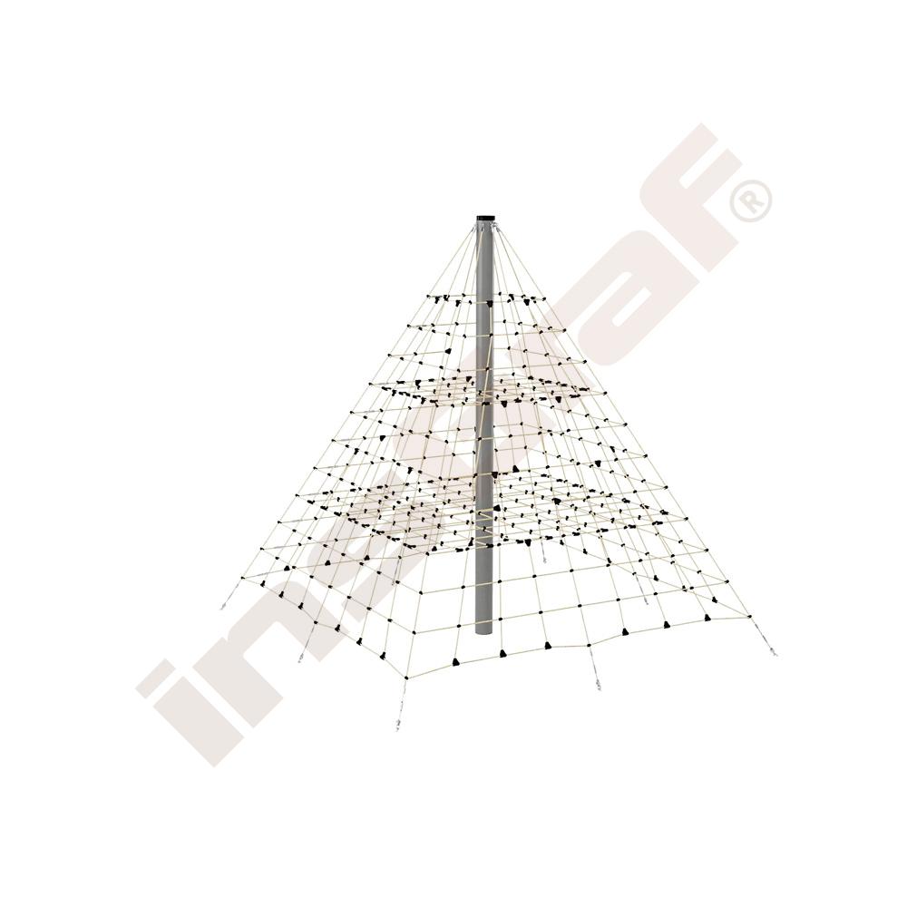 Seil-Pyramide, groß, beige-schwarz
