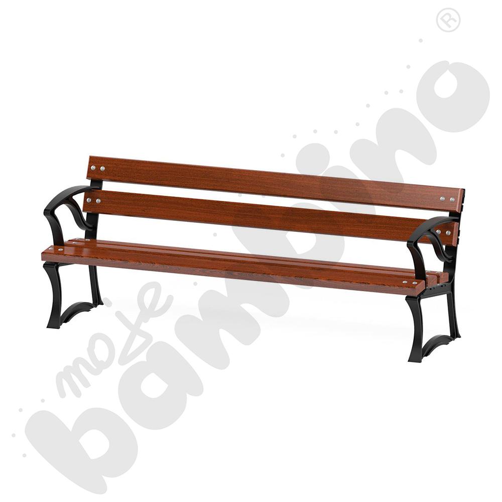 Ławka Łódzka z podłokietnikiem, mahoń