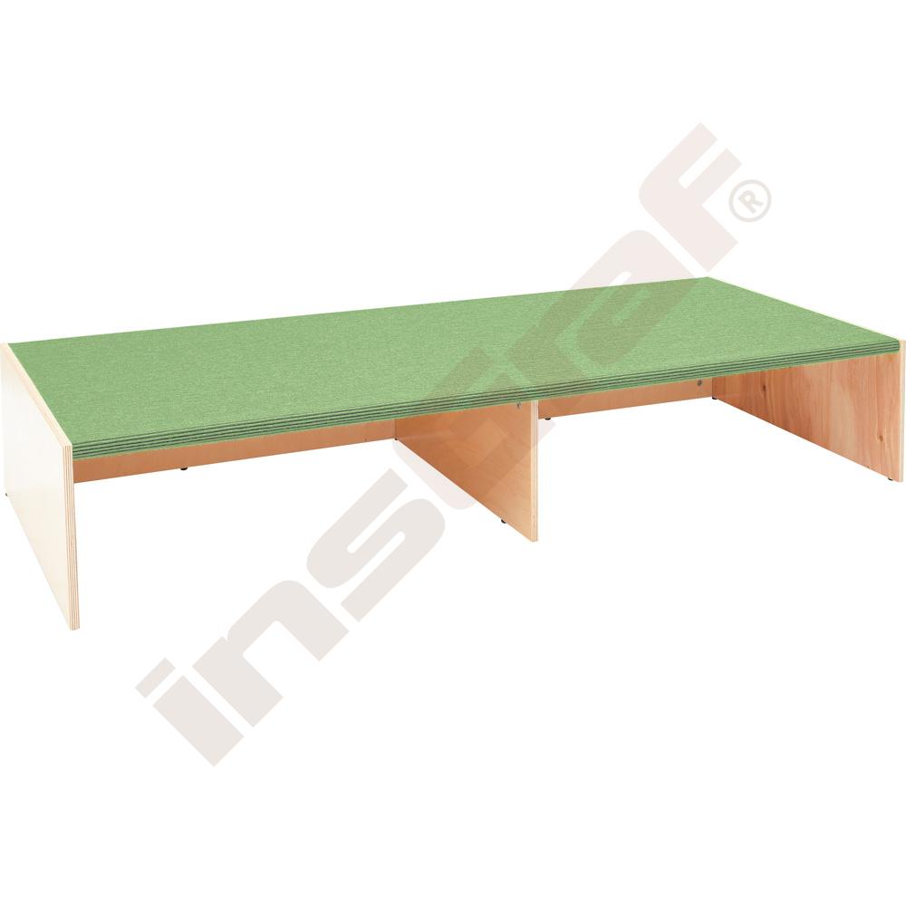 Pódium s úložným priestorom v predu, výška 30 cm - tmavozelené