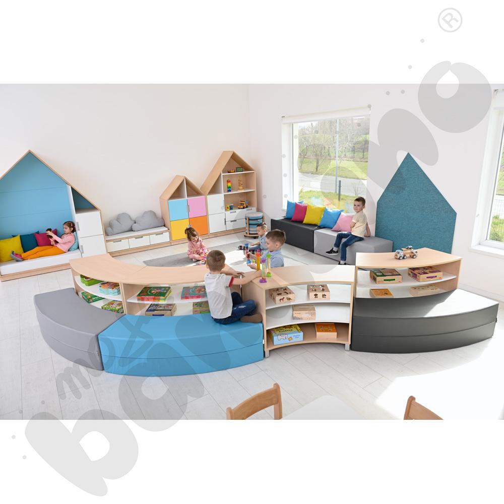 Siedzisko Paolo długie, szare