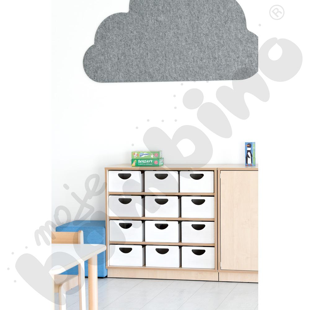 Szafka Flexi D z 3 półkami na cokole, brzoza