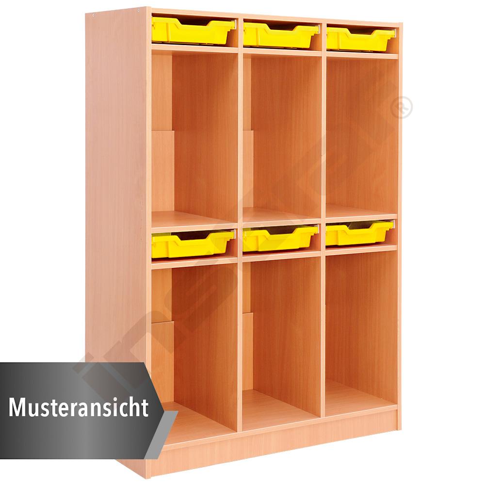 
Schultaschenregal mit Behältern, Birke
