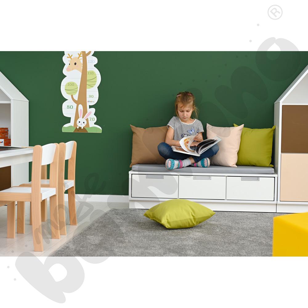 Quadro - szafka-ławeczka 3 - szary materac - biała