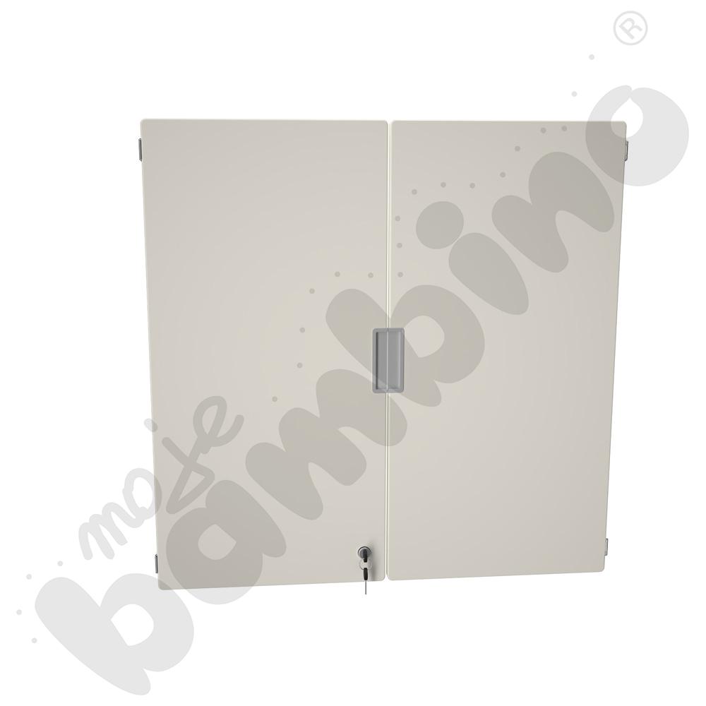 Quadro - drzwiczki średnie 90 st., do szafek bez przegrody, z zamkiem, 1 para - kość słoniowa