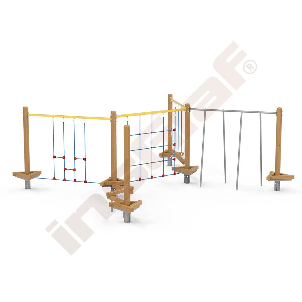 Sada Mini lanový park 1, dřevěné sloupy