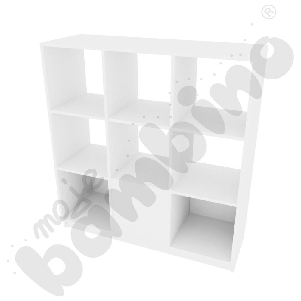 Quadro - regał L z 2 przegrodami i 2 półkami dwustronny - biały