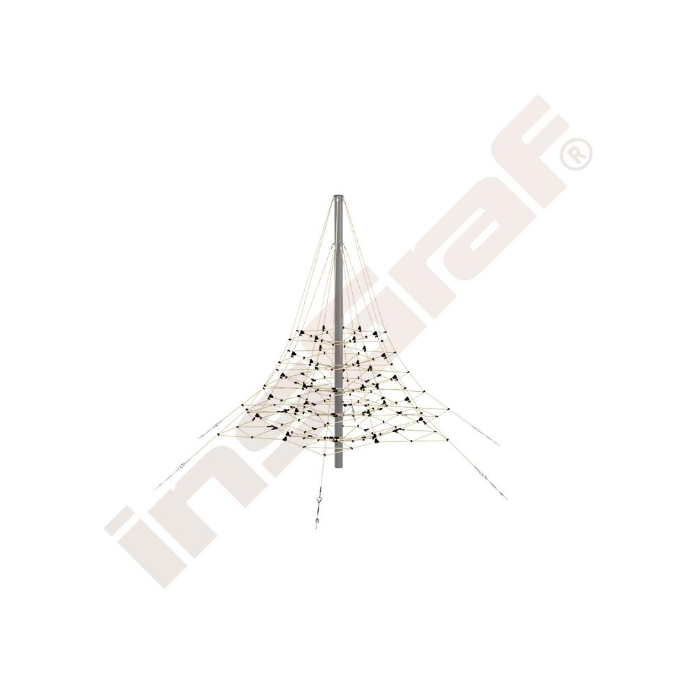 Seil-Pyramide, spitz, beige-schwarz