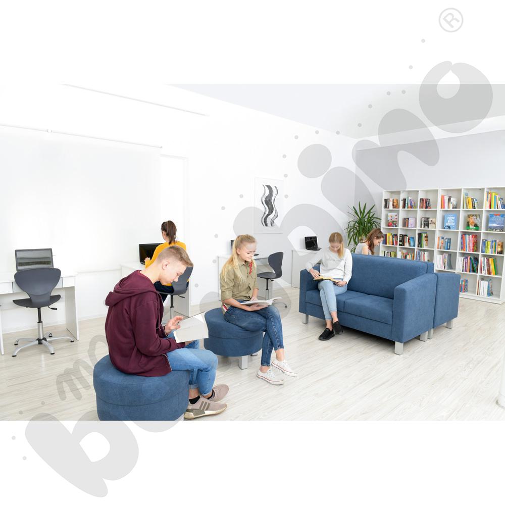Quadro – nadstawka M z 2 przegrodami i półką, szer. 116 cm – biała