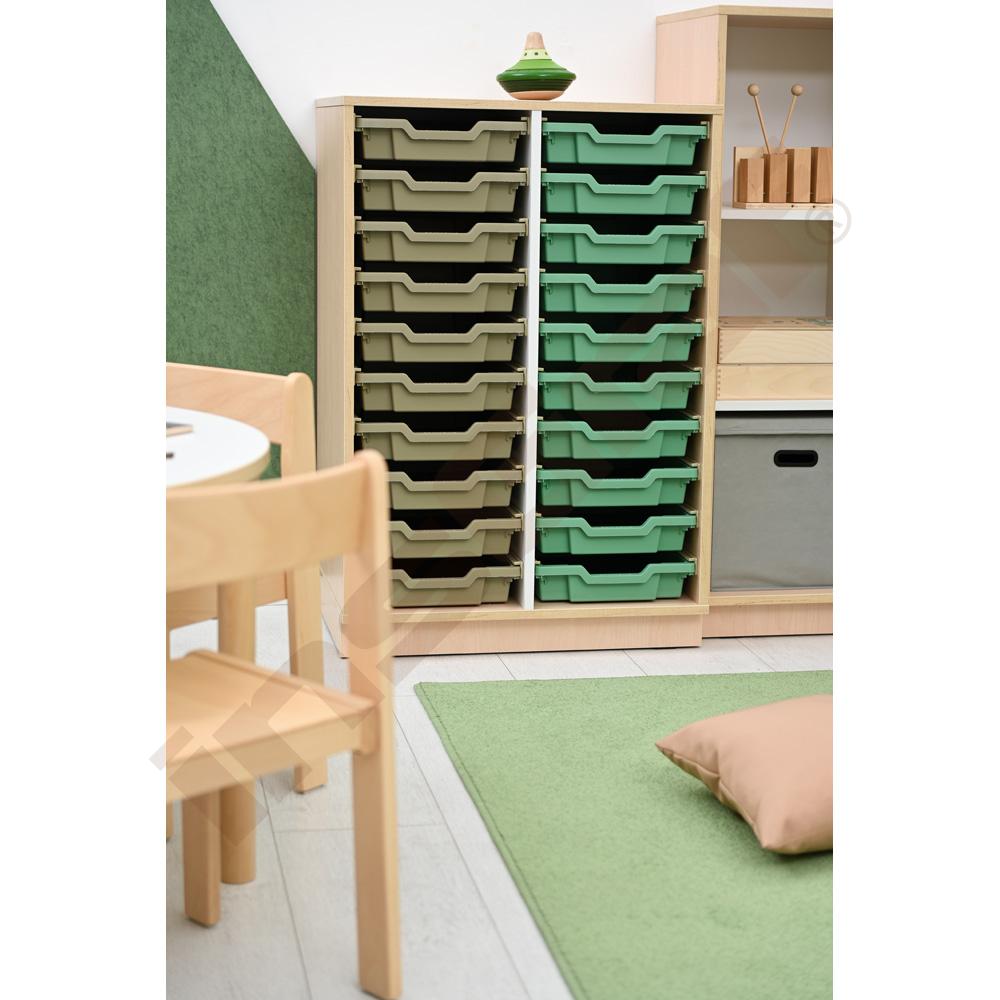 Quadro - skříňka M+ na plastové zásobníky - 2 sloupy - světlý javor