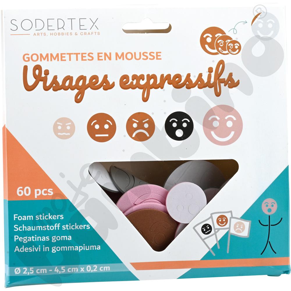 Naklejki piankowe - buźki z emocjami