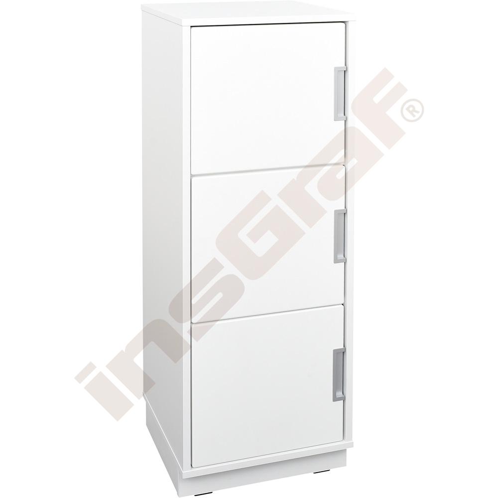 Quadro - sloupová skříňka L se 2 policemi, bílá 
