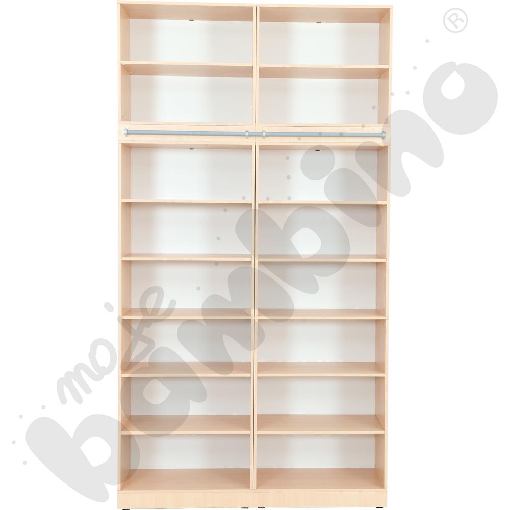 Grande - Wysoki regał z modułem do mocowania drabiny 40 - klon jasny