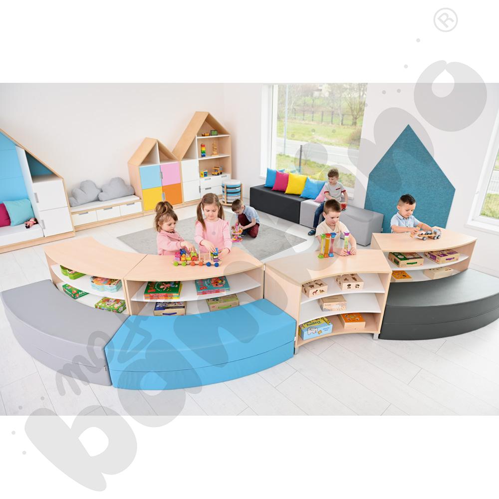 Siedzisko Paolo długie, błękit turkusowy