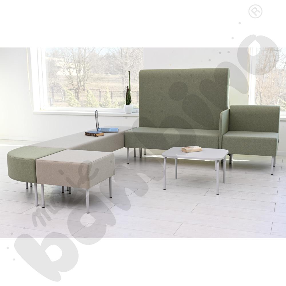 Pufa Versa 120x50 cm z plastikowymi stopkami, stelaż jasnoszary, tkanina RO27