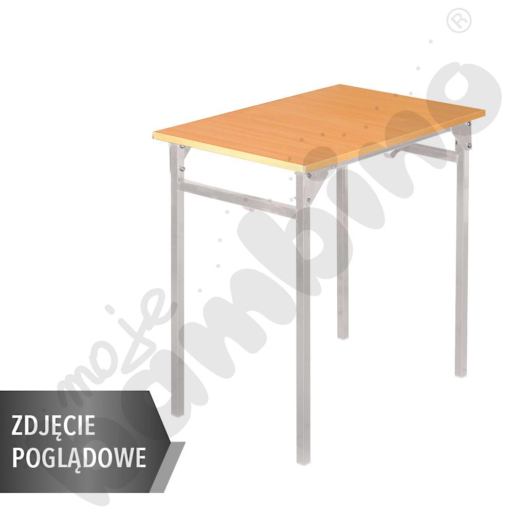 Stół B 66x50 rozm. 6, 1os., stelaż aluminium, stopka plastikowa, blat buk, obrzeże ABS, narożniki proste