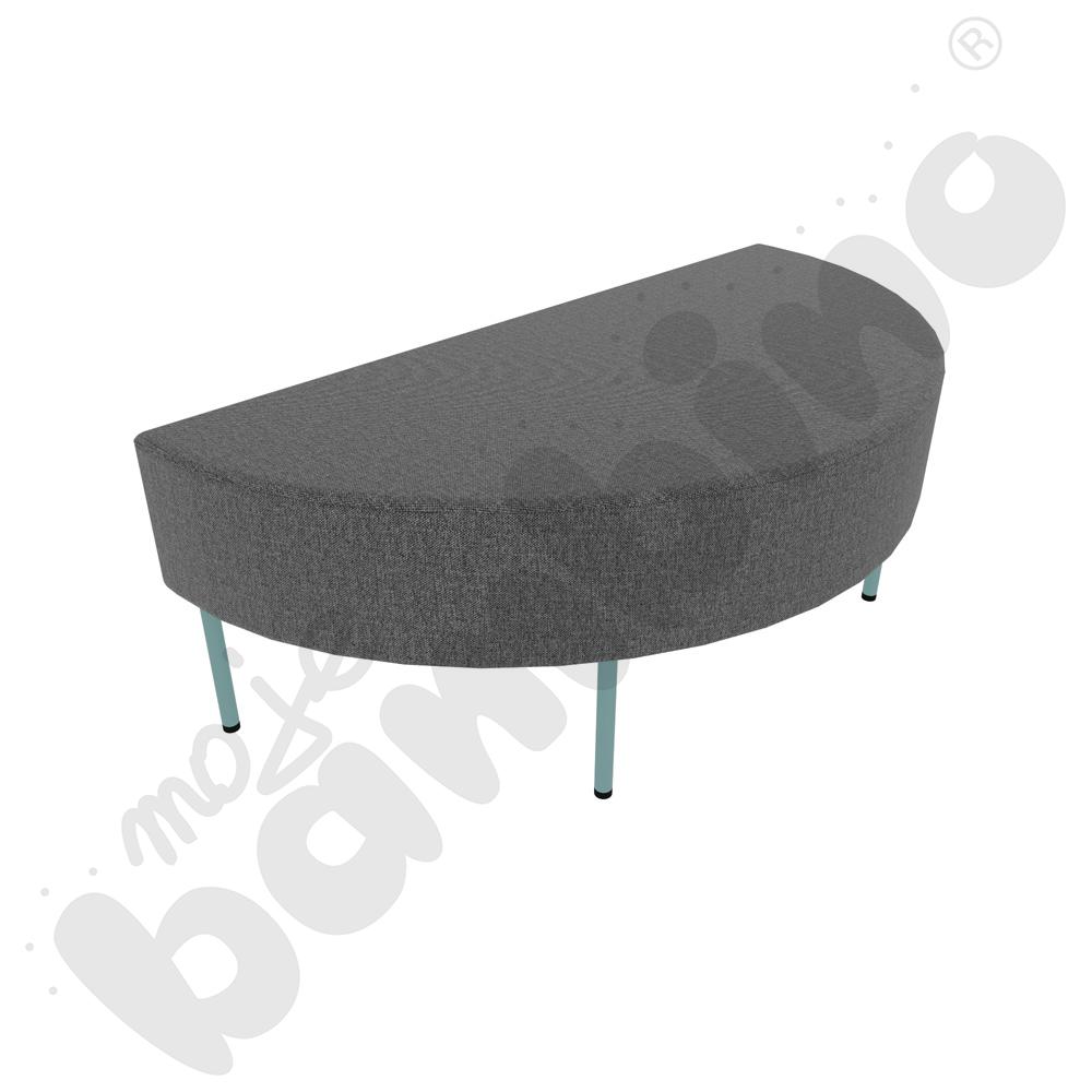 Pufa Versa zaokrąglona 120x60 cm z plastikowymi stopkami, stelaż turkusowy, tkanina RO39