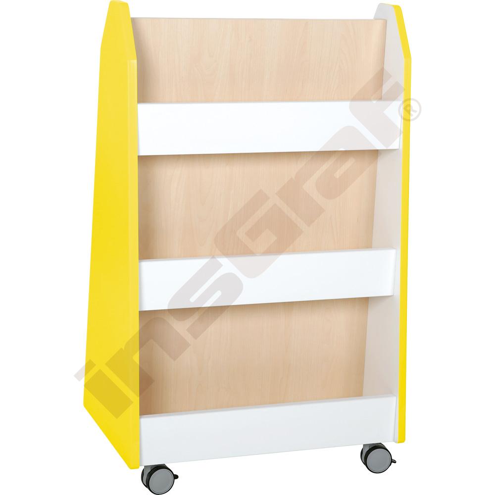 Quadro - oboustranná mobilní knihovnička - žlutá