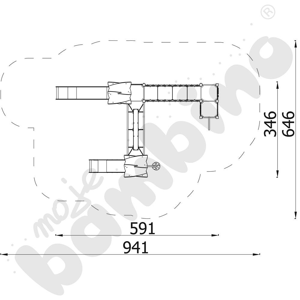 Zestaw Urbi 8, słupy drewniane C