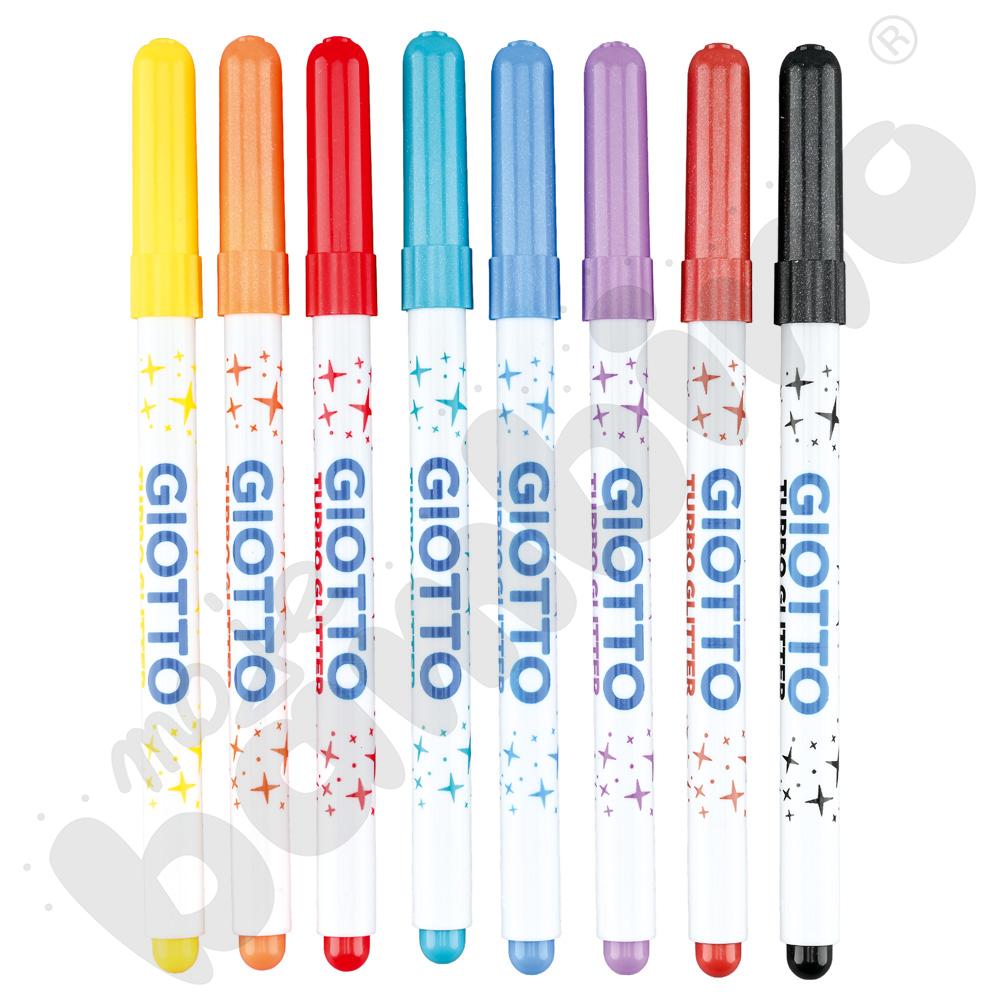 Brokatowe flamastry 8 kolorów