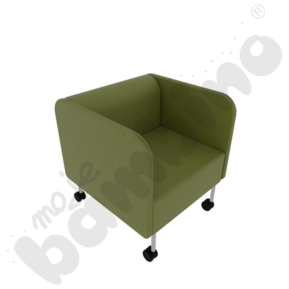 Fotel Versa z kółkami na miękką powierzchnię, stelaż jasnoszary, tkanina BD17