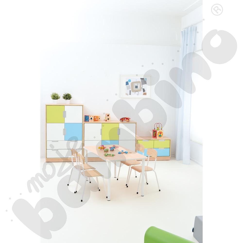 Quadro - szafka L na 2 szerokie szuflady, klon jasny