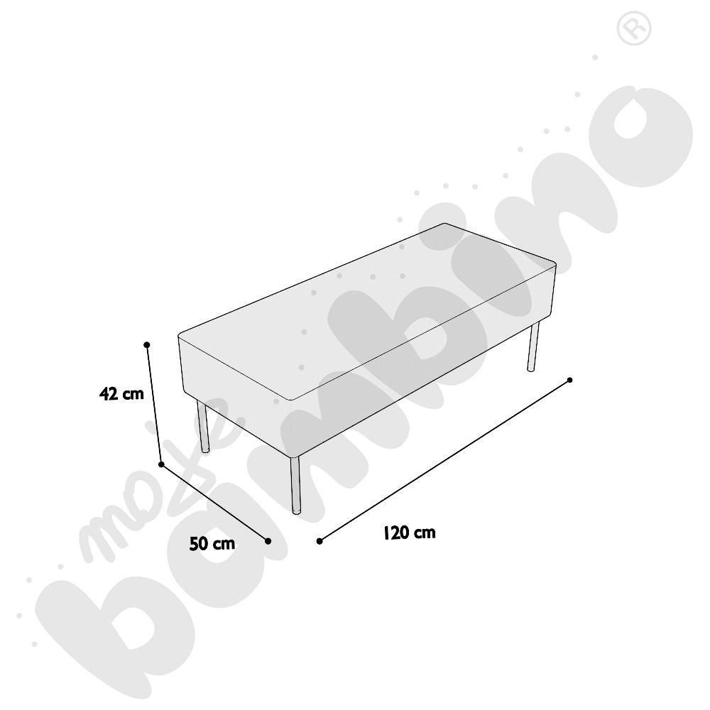 Pufa Versa 120x50 cm z plastikowymi stopkami, stelaż jasnoszary, tkanina BD17
