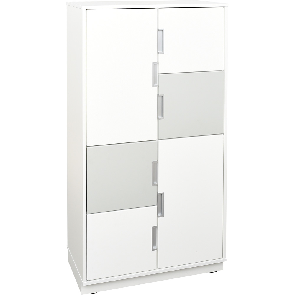 Quadro - regál XL s predelom a 3 policami, biela 