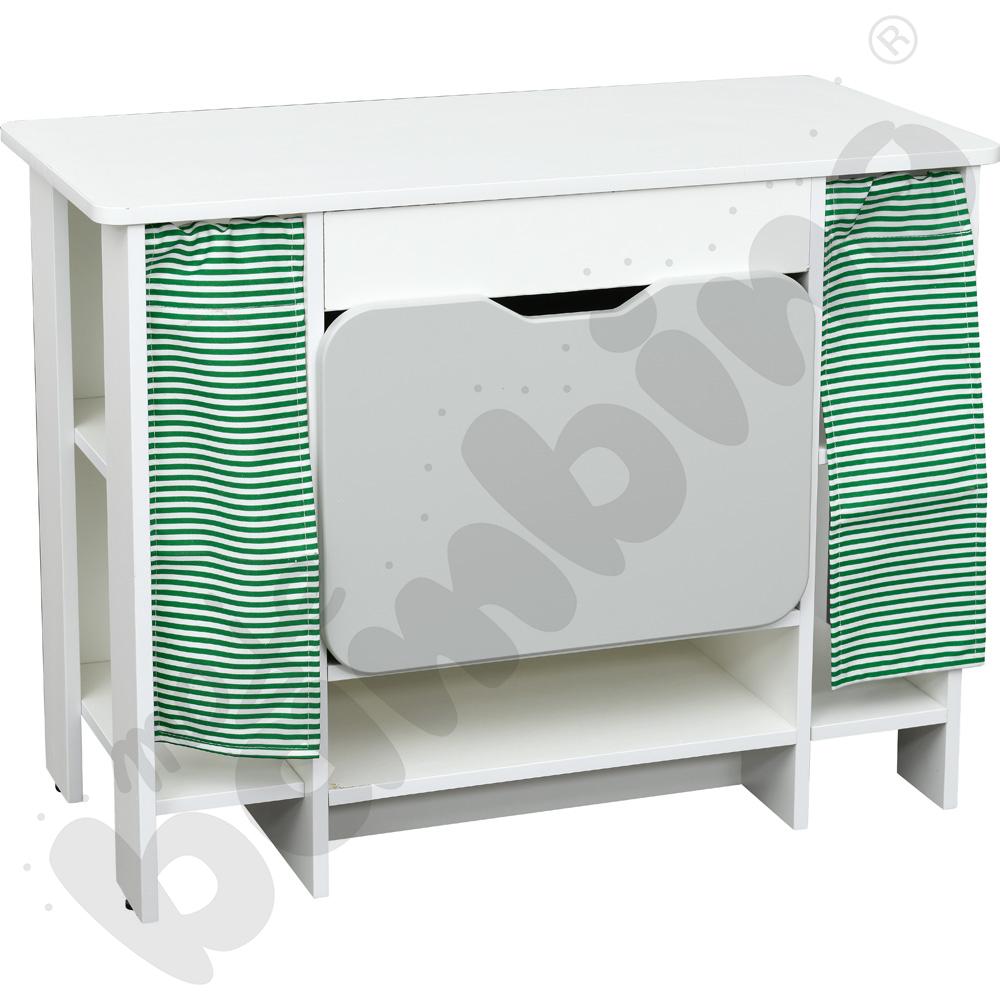 Kuchenka Quadro - szafka z półkami, w białej skrzyni