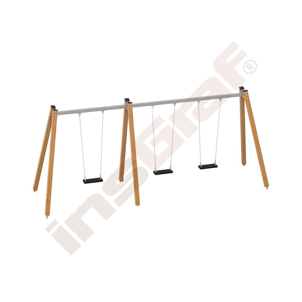 Quadro Simple - trojdílná houpačková konstrukce - dřevěná 