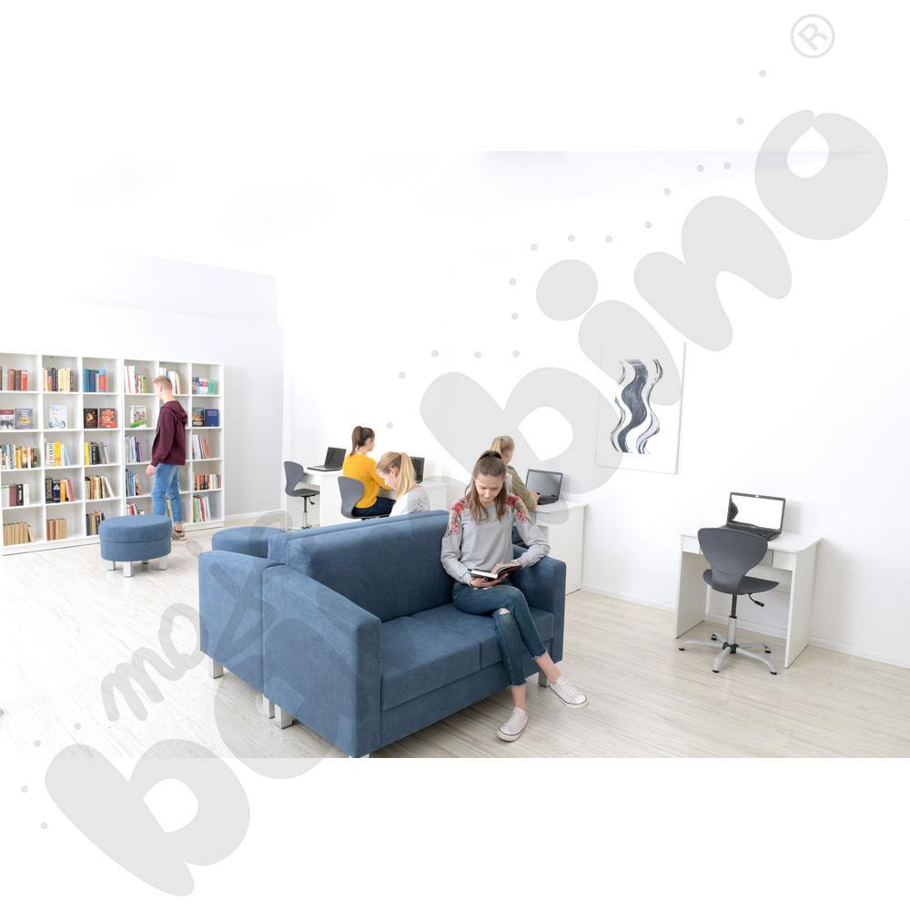 Quadro – nadstawka M z 2 przegrodami i półką, szer. 116 cm – biała