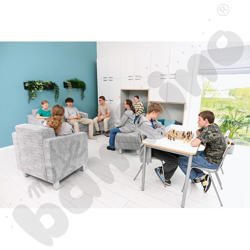 Stół Mila prostokątny 140x70, blat HPL biały, narożniki zaokrąglone, rozm. 6