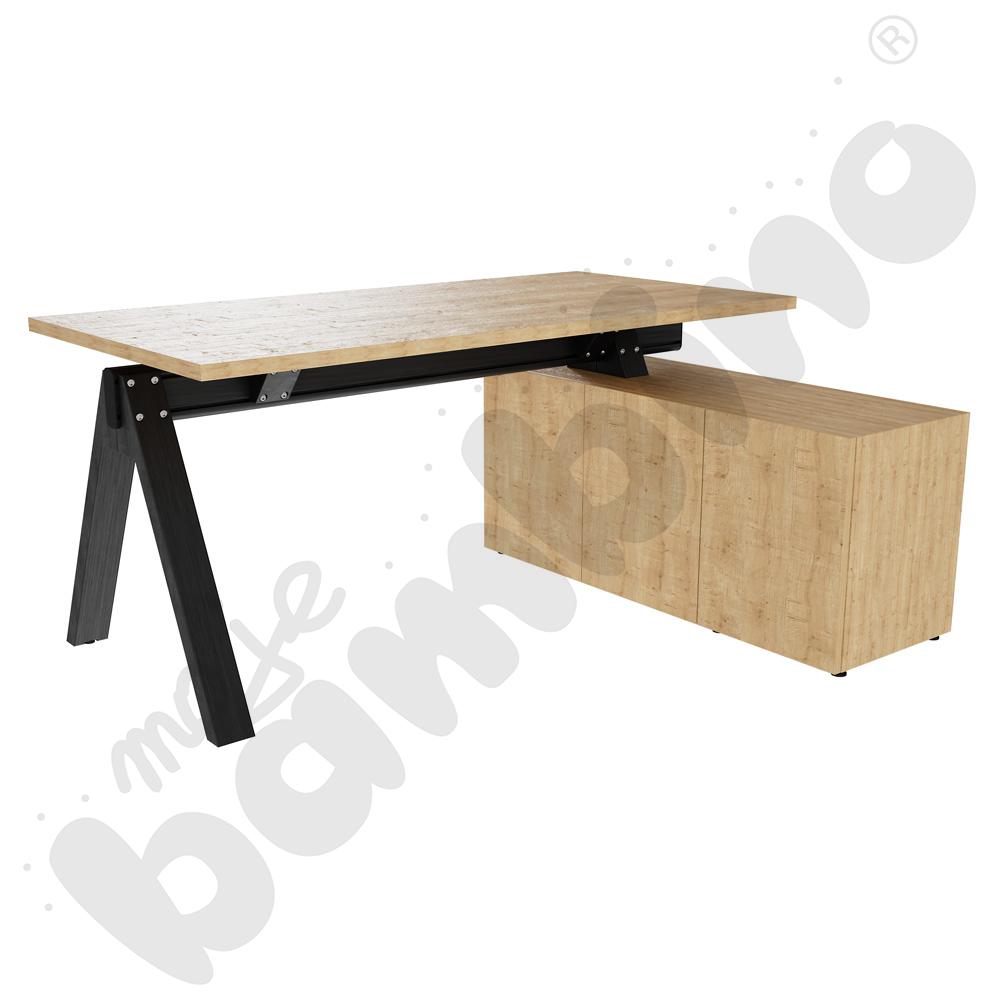 Biurko Viga M z szafką managerską po prawej - dąb naturalny