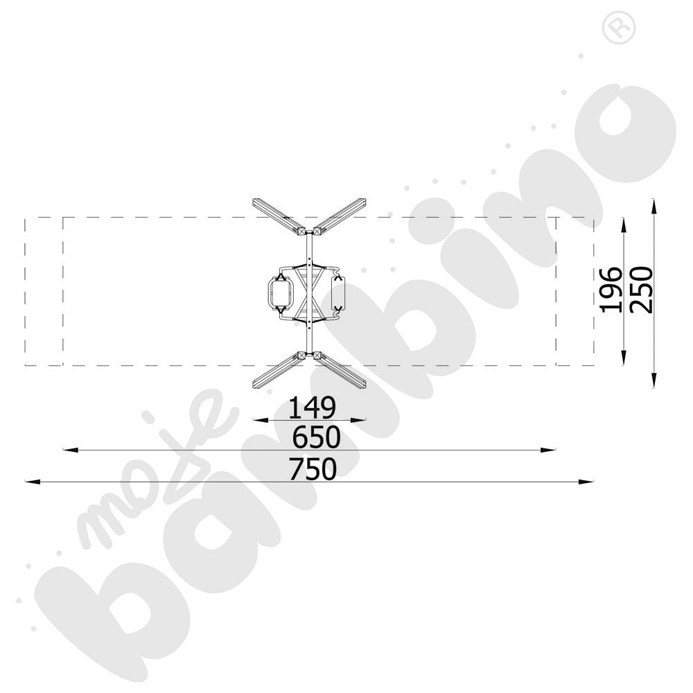 Huśtawka rodzic-dziecko drewniana Triangulo/ z zawiesiem